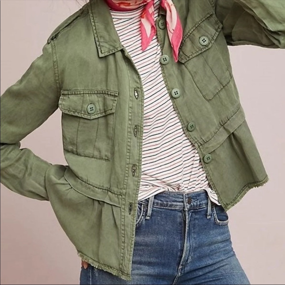 SANCTUARY CLOTHING Cadet Olive Anthro Discovery Military Jacket Small